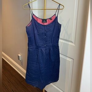 Maison Scotch Navy Blue Polka Dot Dress size 2 fits size Medium